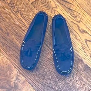 Boys ZARA sz 36 blue suede driving moc style shoes
